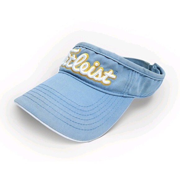Titleist Visor Hat Blue Yellow #1 Distressed Adjustable Strap Vintage UCLA Golf - Picture 2 of 7